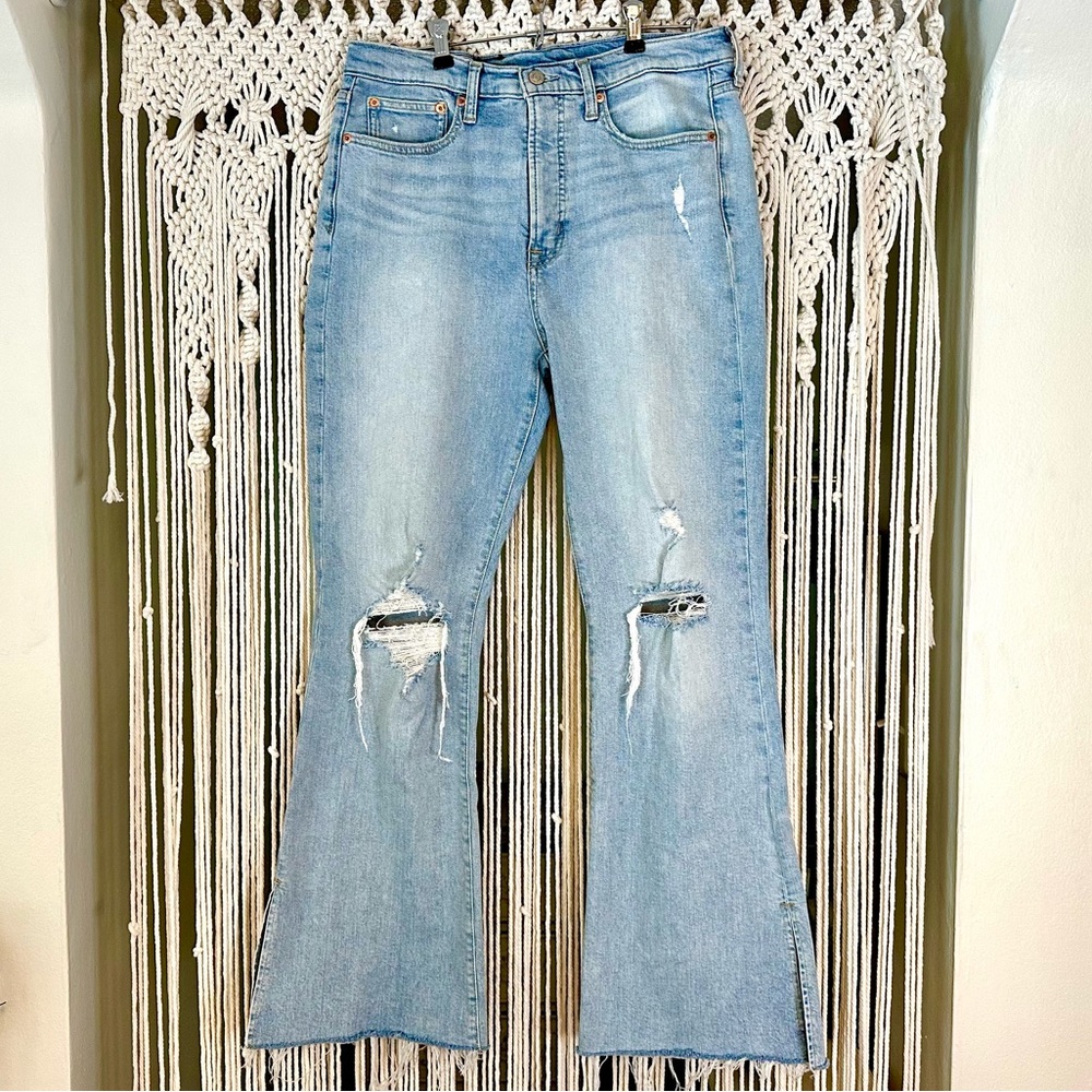 GAP high rise 70s flare distressed jeans size 30R